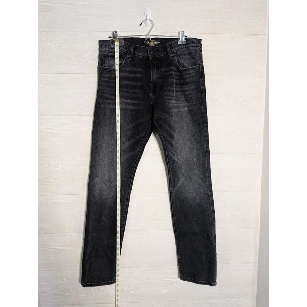 LUCKY BRAND 110 Skinny Jeans Mens 34x32 Black Gunnison Wash Denim Stretch RARE